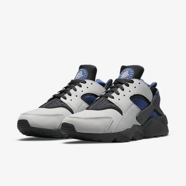 Nike Air Huarache LE Sneakers Heren Grijs Zwart Donkerblauw | NK629YEM