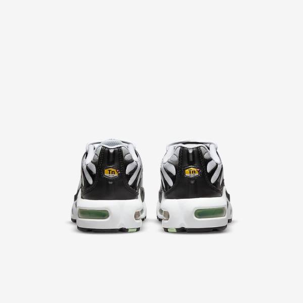 Nike Air Max Plus Older Sneakers Kinderen Wit Zwart Zilver Mintgroen | NK369OUS