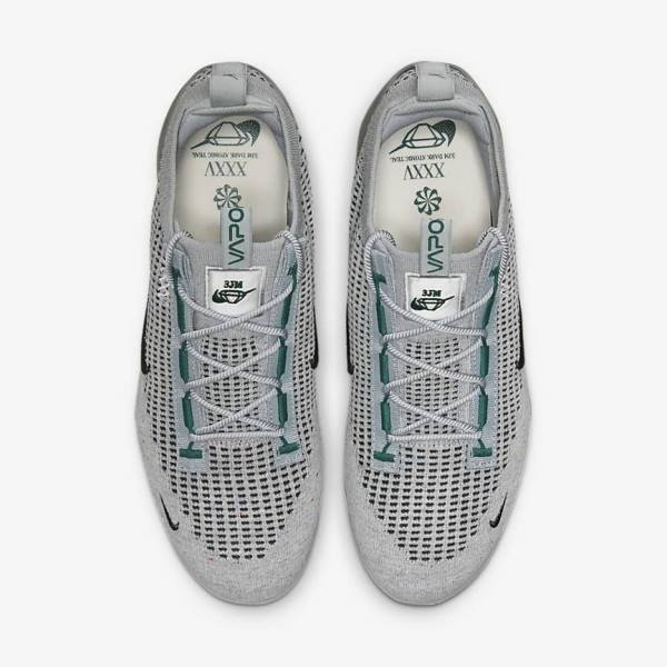 Nike Air VaporMax 2021 FK SE Sneakers Heren Lichtbeige Metal Zilver Donkerturquoise | NK795ART