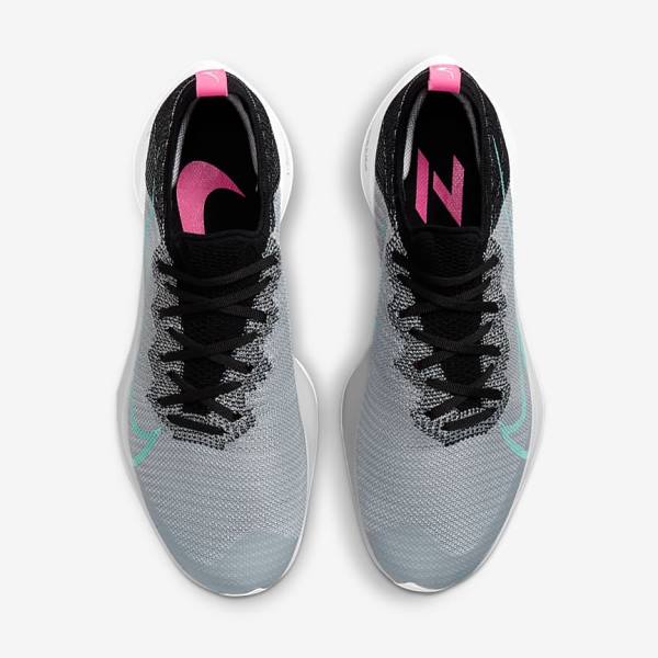 Nike Air Zoom Tempo NEXT% Weg Hardloopschoenen Heren Zwart Grijs Roze Turquoise | NK976QFS
