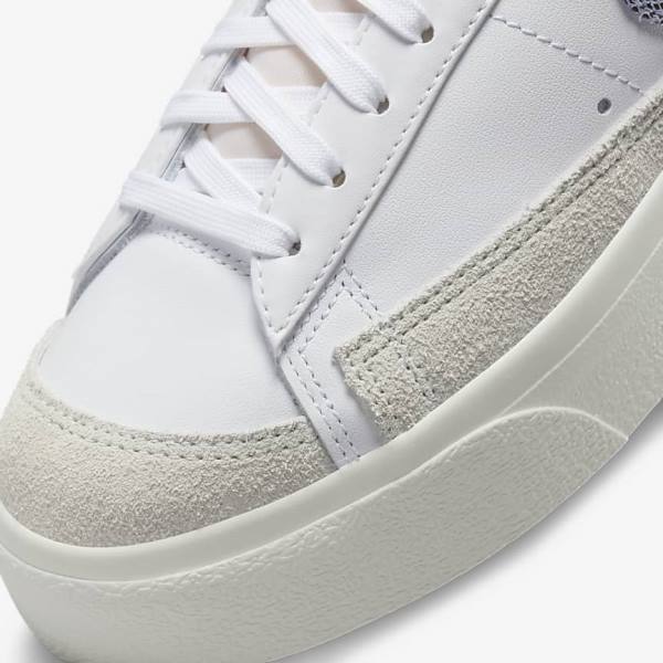 Nike Blazer Low Platform Sneakers Dames Wit Lichtblauw | NK584QEM