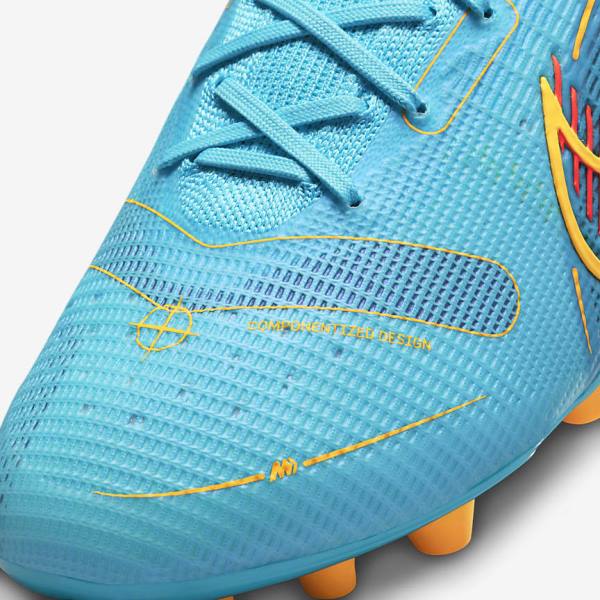 Nike Mercurial Superfly 8 Elite AG Artificial-Grasss Voetbalschoenen Heren Blauw Oranje | NK143QCH
