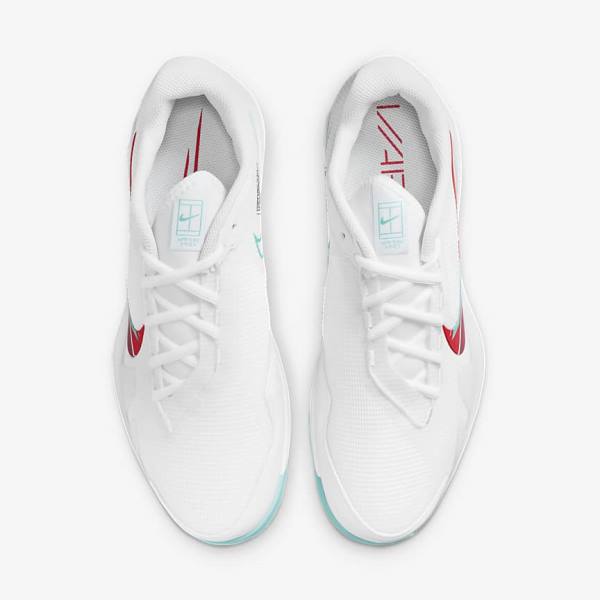 Nike NikeCourt Air Zoom Vapor Pro Hard-Court Tennisschoenen Heren Wit Rood Bordeaux Turquoise | NK721UEN