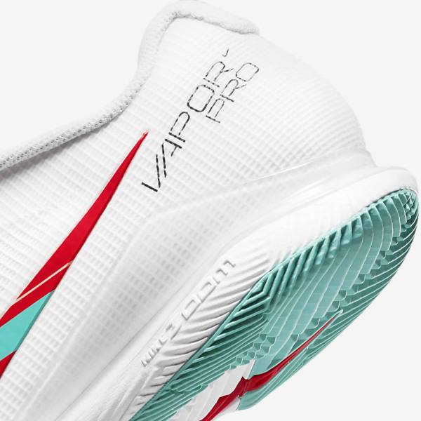 Nike NikeCourt Air Zoom Vapor Pro Hard-Court Tennisschoenen Heren Wit Rood Bordeaux Turquoise | NK721UEN