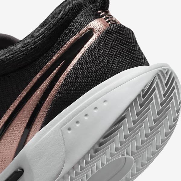 Nike NikeCourt Zoom Pro Clay Court Tennisschoenen Dames Zwart Wit Metal Rood Bruin | NK154CNV