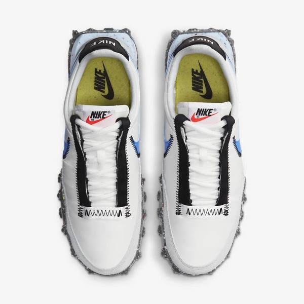 Nike Waffle Racer Crater Sneakers Dames Wit Zwart Blauw | NK861PDC