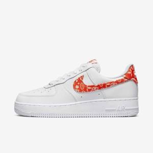 Nike Air Force 1 07 Sneakers Dames Wit Oranje | NK763EVW