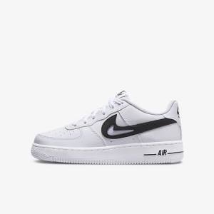 Nike Air Force 1 Older Sneakers Kinderen Wit Zwart | NK863KMJ