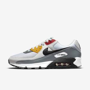 Nike Air Max 90 Premium Sneakers Heren Wit Grijs Zwart | NK659KQL