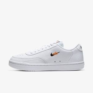 Nike Court Vintage Premium Sneakers Dames Wit Oranje Zwart | NK571SMH