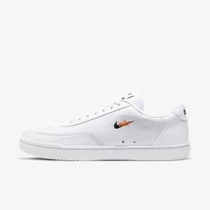 Nike Court Vintage Premium Sneakers Heren Wit Oranje Zwart | NK671VOX