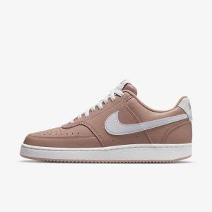 Nike Court Vision Low Next Nature Sneakers Dames Roze Zwart Wit | NK756TRD