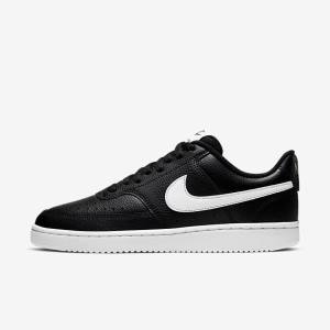 Nike Court Vision Low Sneakers Dames Zwart Wit | NK819HIC