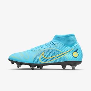 Nike Mercurial Superfly 8 Academy SG-PRO Anti-Clog Traction Soft-Grounds Voetbalschoenen Dames Blauw Oranje | NK056VGU