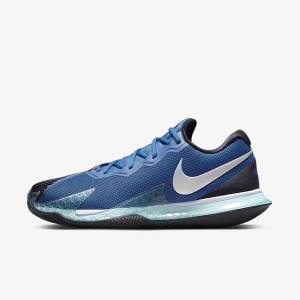 Nike NikeCourt Air Zoom Vapor Cage 4 Rafa Clay Tennisschoenen Heren Blauw Zwart Metal Zilver | NK705GRZ