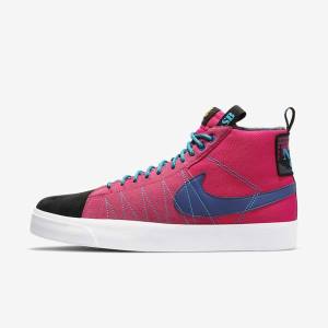 Nike SB Zoom Blazer Mid Premium Skateschoenen Heren Roze Blauw Koningsblauw Blauw | NK718ZMH