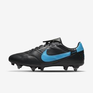 Nike The Premier 3 SG-PRO Anti-Clog Traction Soft-Ground Voetbalschoenen Heren Zwart Blauw | NK702PYI
