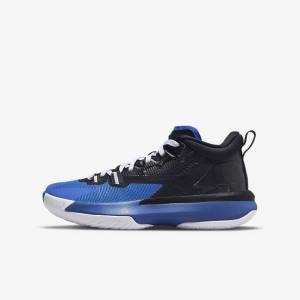 Nike Zion 1 Older Jordan Schoenen Kinderen Zwart Koningsblauw Wit | NK254LVB