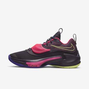 Nike Zoom Freak 3 Basketbalschoenen Dames Paars Roze Paars Lichtcitroen | NK569KAB