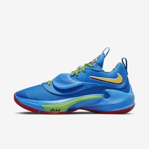 Nike Zoom Freak 3 Basketbalschoenen Dames Blauw Wit Rood Zwart | NK638XPU
